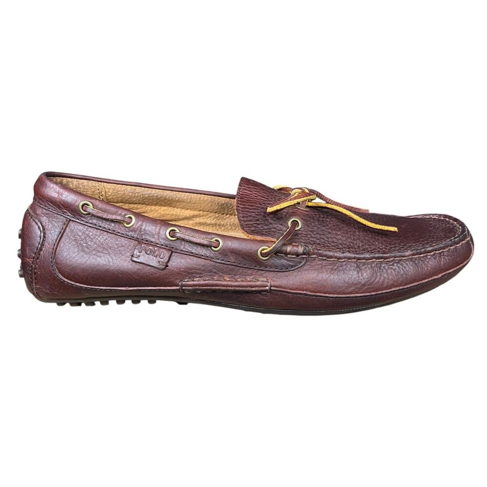 Polo Ralph Lauren Men’s Wyndings Brown Leather Driving Loafer Size US 12